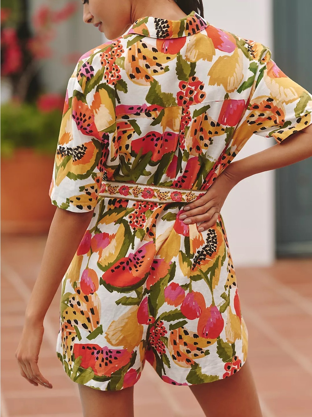 🌴 NWT | Farm Rio | Paradise Short-Sleeve Romper | size L - Picture 2 of 11